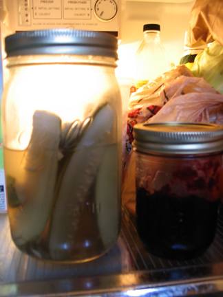 Pickles in fridge