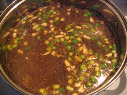 simmering beef stew